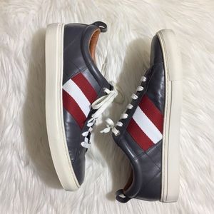 Bally Gray Leather Sneakers